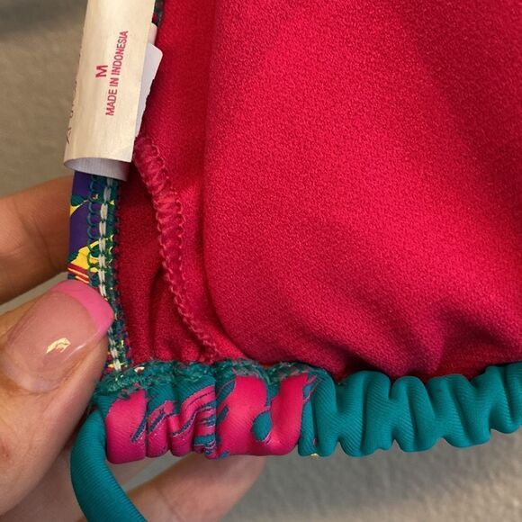 Xhilaration- teal string bikini triangle top- Size medium - Picture 6 of 6